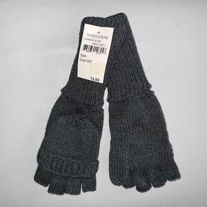 Nordstrom Gray Flip-Top Gloves